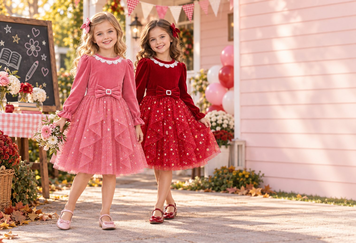 Two girls at an autumn celebration